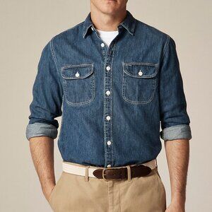 NWT J Crew Midweight Denim Workshirt Size L